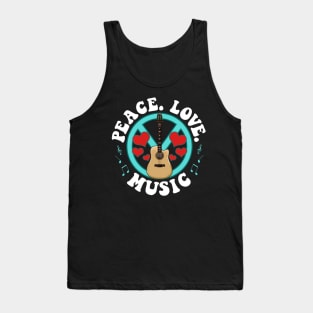 Peace Love Music Awesome Hippie Pacifist Festival Tank Top